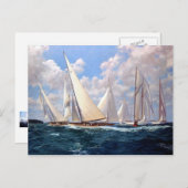 ブイの周りを走り回る ポストカード (正面/裏面)