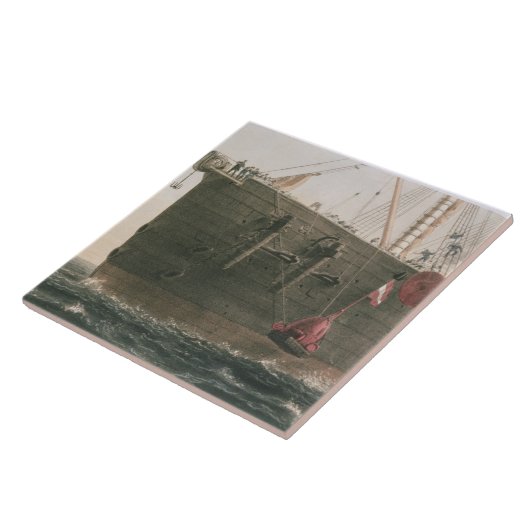 ブイを、威厳があるな第8進水させます1865年の印が付いていること タイル (側面)