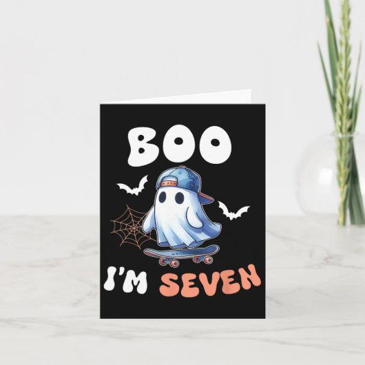 ブイムセブン幽霊スケートボード7th誕生日ハロウ カード (正面)