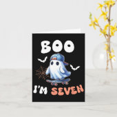 ブイムセブン幽霊スケートボード7th誕生日ハロウ カード (黄色い花)