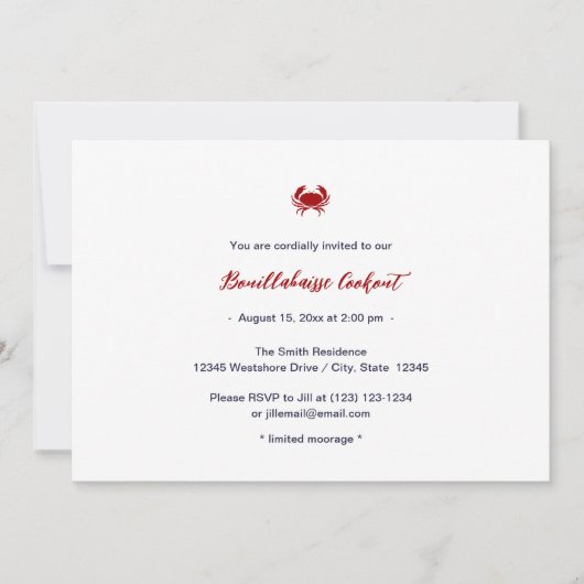 ブイラバイビーチクックアウトパーティの招待状 招待状 (正面)