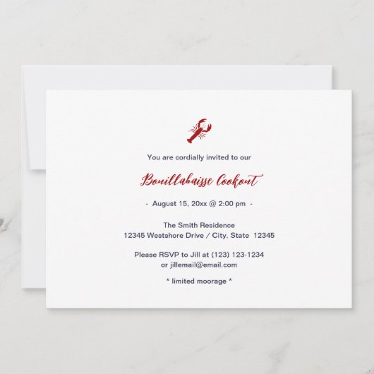 ブイラバイビーチクックアウトパーティの招待状 招待状 (正面)