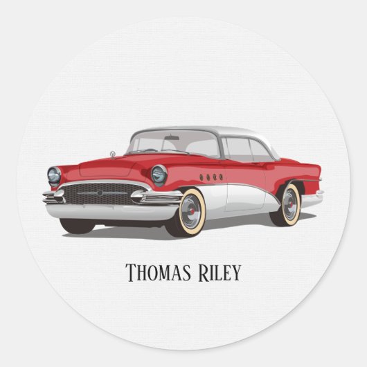 ブイ赤と白ックオンホワイト ラウンドシール (正面)