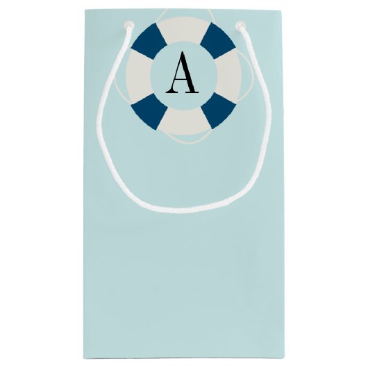 ブイ（モノグラム付き）、航海の新生児ボーイ スモールペーパーバッグ (裏面)