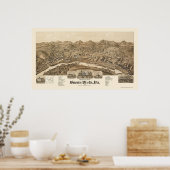 ブエナビスタ， VAパノラママップ – 1891 ポスター (キッチン)