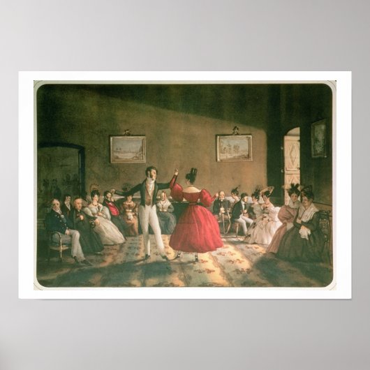 ブエノスアイレスのサロンでダンス， c.1831 (p上にc/c ポスター (正面)