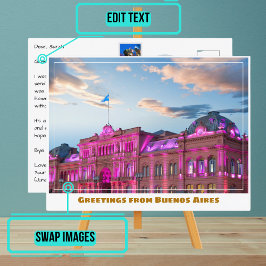 ブエノスアイレスアルゼンチンザカーサロサダ ポストカード