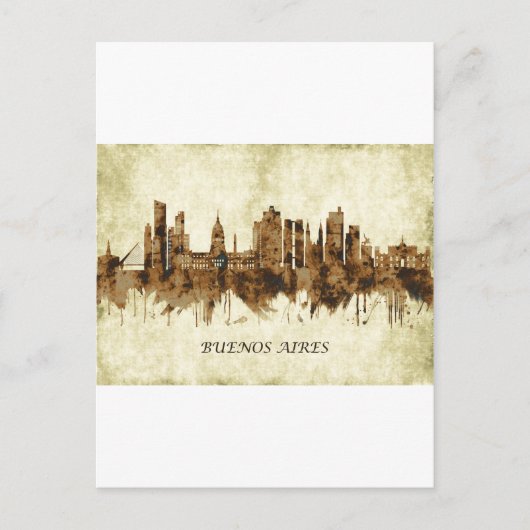 ブエノスアイレスアルゼンチンシティスケープ インビテーションポストカード (正面)