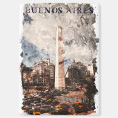 ブエノスアイレスアルゼンチンスカイラインの水彩 マグネット (正面)