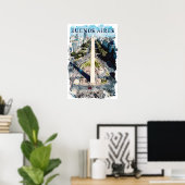 ブエノスアイレスアルゼンチンスカイラインイラストレーション ポスター (ホームオフィス)