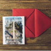 ブエノスアイレスアルゼンチンスカイラインイラストレーション ポストカード