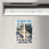 ブエノスアイレスアルゼンチンスカイラインイラストレーション マグネット (インサイチュ (食洗機))