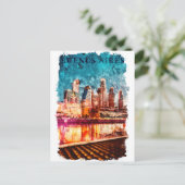 ブエノスアイレスアルゼンチンスカイラインバイナイトシティビュー ポストカード (スタンド正面)