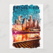 ブエノスアイレスアルゼンチンスカイラインバイナイトシティビュー ポストカード (正面)