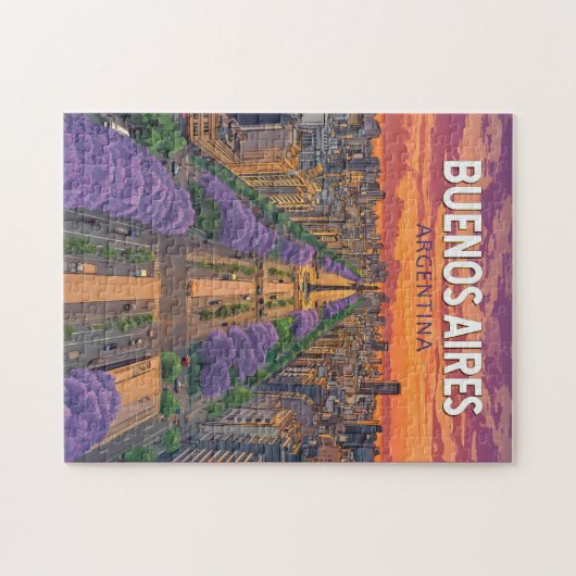 ブエノスアイレスアルゼンチントラベルアートヴィンテージ ジグソーパズル (横)