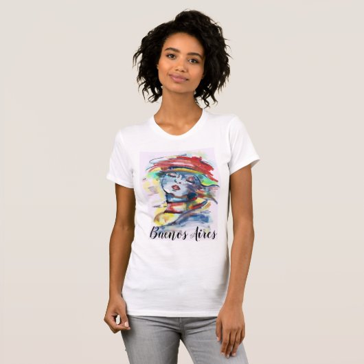 ブエノスアイレスアルゼンチンドラマティッ絵画クウーマンズ Tシャツ (正面フル)