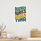 ブエノスアイレスアルゼンチンレトロウェーブ ポスター (キッチン)