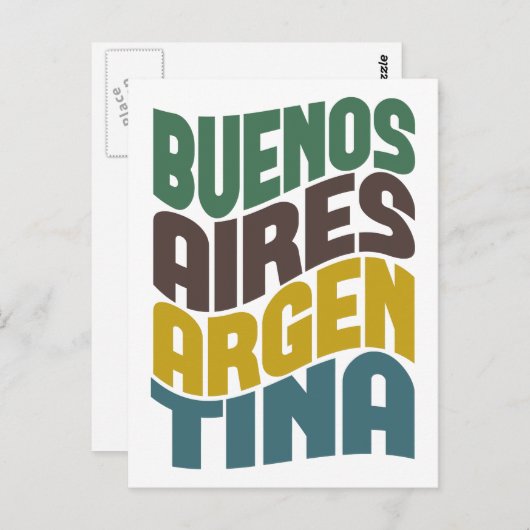 ブエノスアイレスアルゼンチンレトロウェーブ ポストカード (正面/裏面)