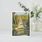 ブエノスアイレスアルゼンチンヴィンテージトラベルイラストレーション ポストカード (スタンド正面)