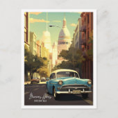 ブエノスアイレスアルゼンチンヴィンテージトラベルイラストレーション ポストカード (正面)