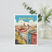 ブエノスアイレスアルゼンチンヴィンテージトラベルイラストレーション ポストカード (スタンド正面)