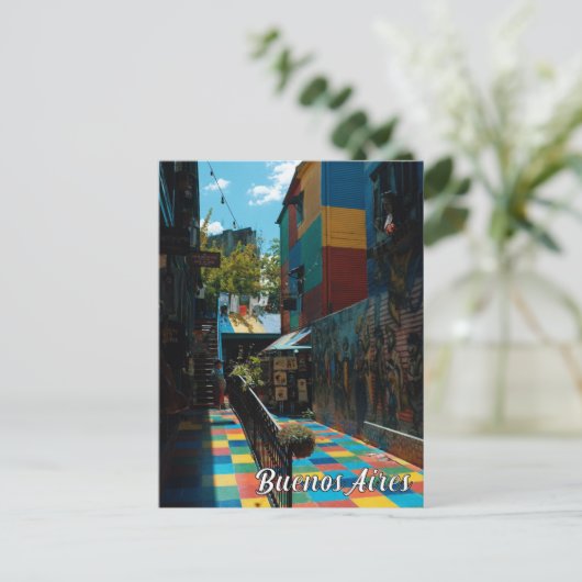 ブエノスアイレスカラフルアルゼンチン旅行写真 ポストカード (スタンド正面)