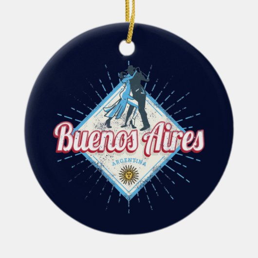 ブエノスアイレスシティアルゼンチンレトロ丹後ヴィンテージ セラミックオーナメント (正面)