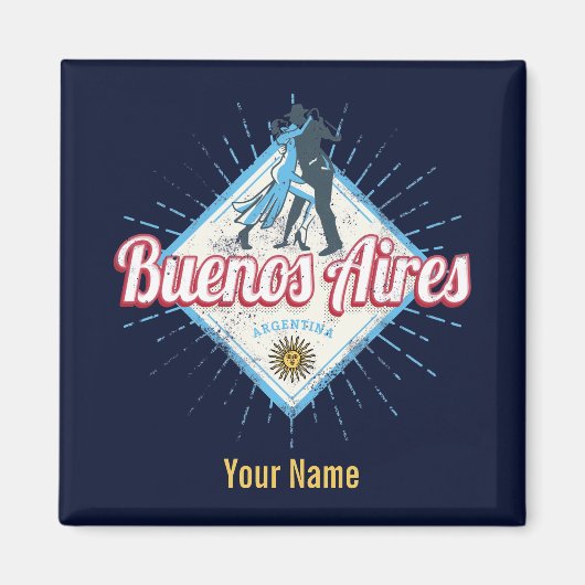 ブエノスアイレスシティアルゼンチンレトロ丹後ヴィンテージ マグネット (正面)