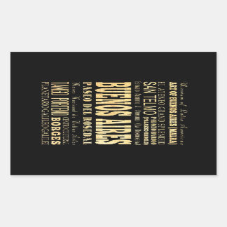 ブエノスアイレスシティオブアルゼンチンアートタイポグラフィ 長方形シール