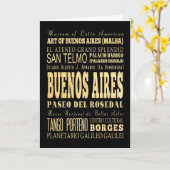 ブエノスアイレスシティオブアルゼンチンタイポグラフィアート カード (黄色い花)