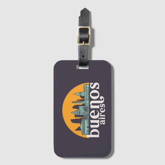 ブエノスアイレスヴィンテージシティスカイラインシティスケープ ラゲッジタグ (正面縦)