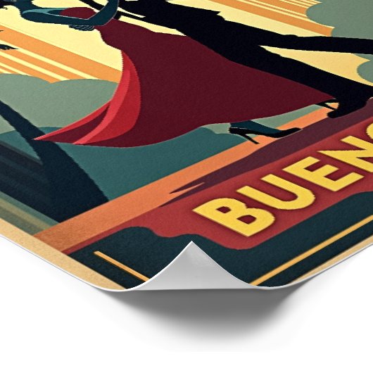 ブエノスアイレス夜 – ヴィンテージ旅行ポスター ポスター (角)