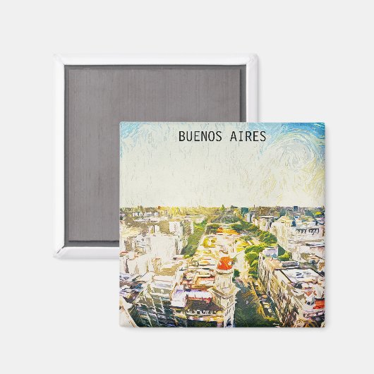 ブエノスアイレス絵を描アルゼンチン マグネット (正面/裏面)