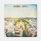 ブエノスアイレス絵を描アルゼンチン マグネット (正面)