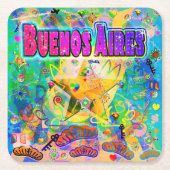 ブエノスアイレス 時代の時計コースター スクエアペーパーコースター (正面)