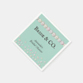 ブエレガントライド&コティール(緑がかった色)ブルーパールブライダルシャワー スタンダードカクテルナプキン (角)