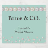 ブエレガントライド&コティール（緑がかった色）ブルーパールブライダルシャワー スパークリングワインラベル (シングルラベル)