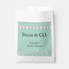 ブエレガントライド&コティール（緑がかった色）ブルーパールブライダルシャワー フェイバーバッグ