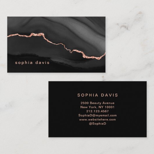 ブエレガントラックアゲート(フェイクバラ金ゴールド) 名刺 (正面/裏面)