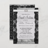 ブエレガントラックレー素朴ス、ウッド、ダイヤモンド 招待状 (正面/裏面)