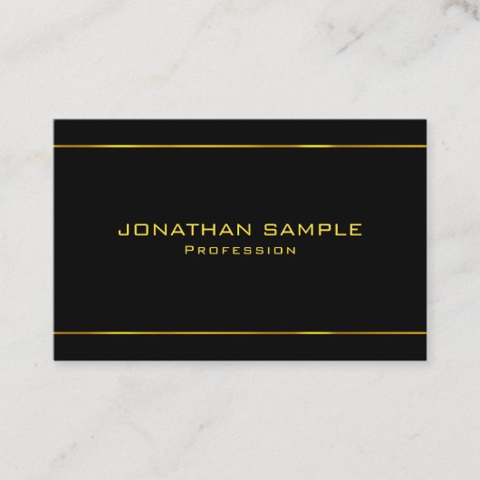 ブエレガントラック&金ゴールドモダンのテンプレートカスタム 名刺 (正面)
