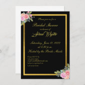 ブエレガントラック&金ゴールド招待状 招待状 (正面/裏面)