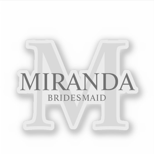 ブエレガントリパーソナライズされたデズメイドの名前とモノグラム シール (正面)