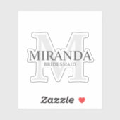 ブエレガントリパーソナライズされたデズメイドの名前とモノグラム シール (シート)