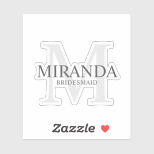 ブエレガントリパーソナライズされたデズメイドの名前とモノグラム シール