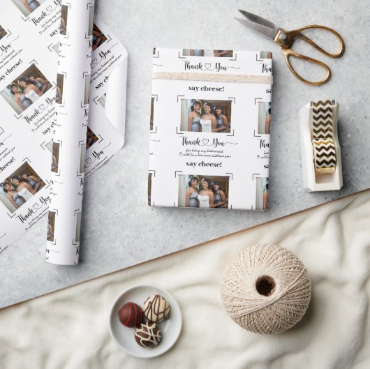 ブエレガントリ結婚デズメイドへのアフリカの感謝 ラッピングペーパー (クラフト)