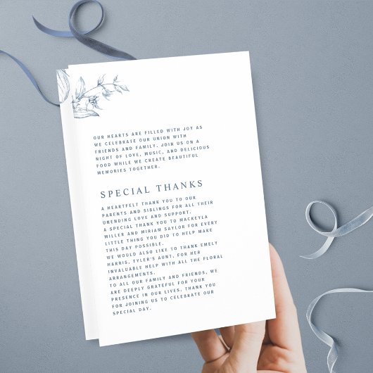 ブエレガントルシンプル結婚式 プログラム