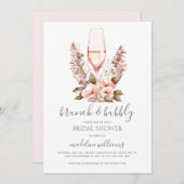ブエレガントルンチアンドバブリーシャンパーニュブライダルシャワー 招待状 (正面/裏面)