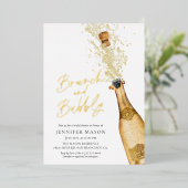ブエレガントルンチアンドバブリーシャンパーニュブライダルシャワー 箔招待状 (立ち正面)