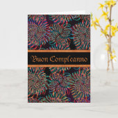 ブオイタリアンンコンプレアンノハッピーバースデー – インカナイト カード (黄色い花)